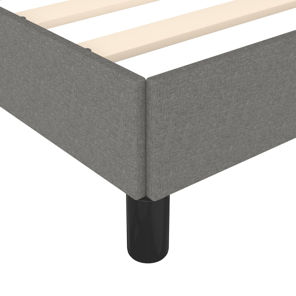Cadre de lit sans matelas gris foncé 90x190 cm tissu - XIOS