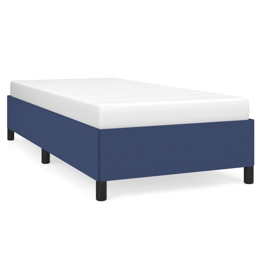 Cadre de lit sans matelas bleu 90x190 cm tissu - XIOS