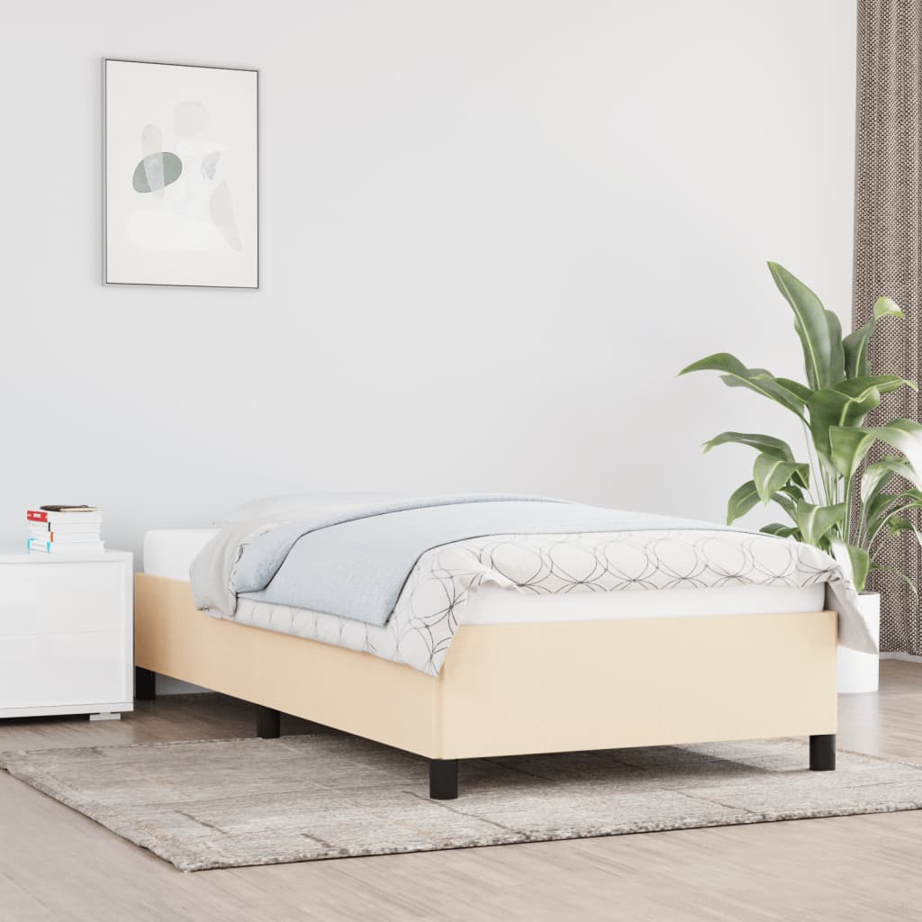 Cadre de lit sans matelas crème 100x200 cm tissu - XIOS