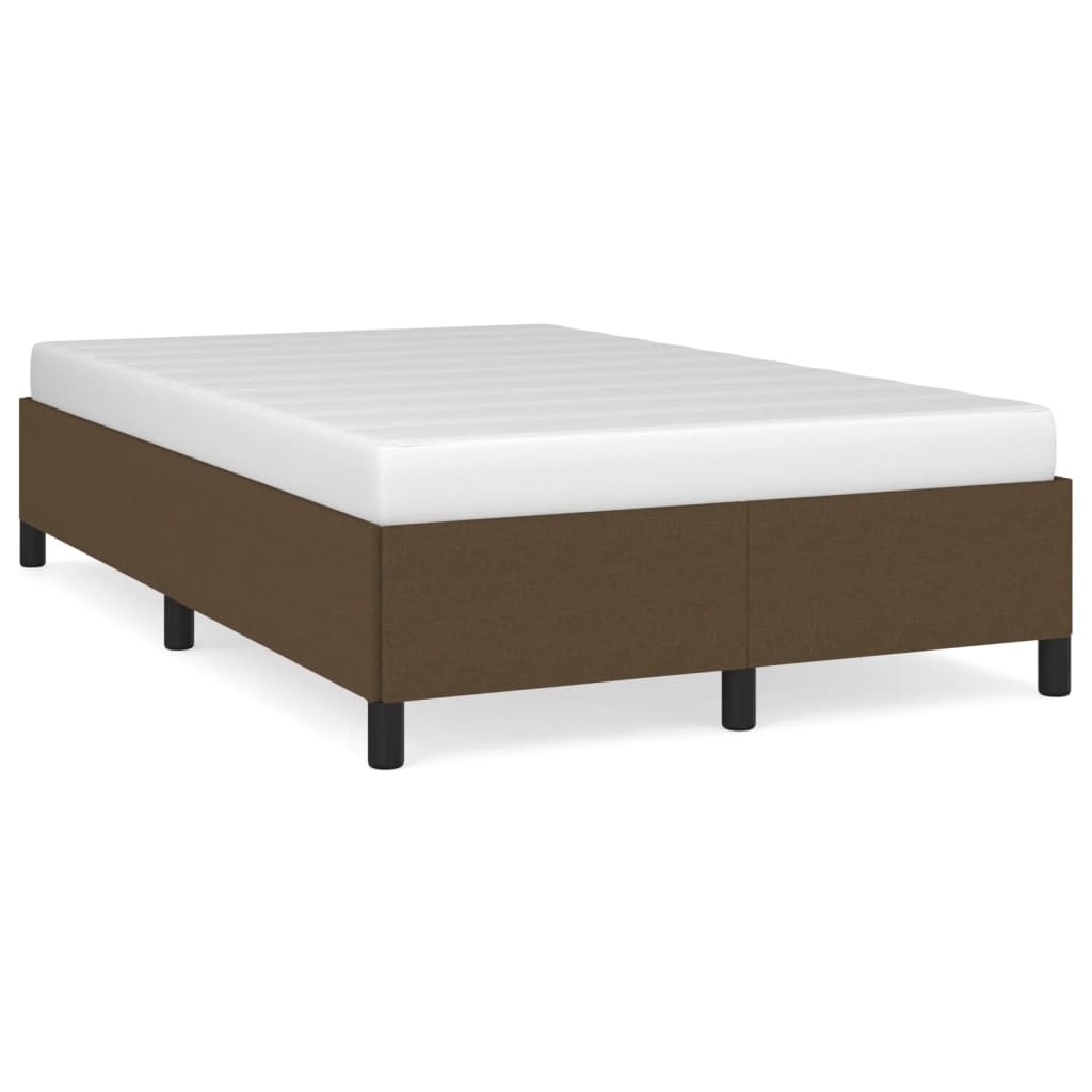 Cadre de lit sans matelas marron foncé 120x200 cm tissu - XIOS
