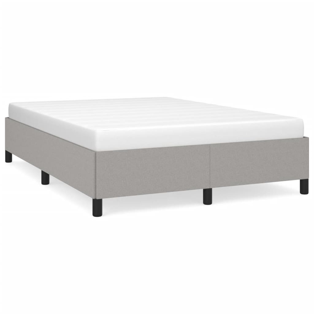 Cadre de lit sans matelas gris clair 140x190 cm tissu - XIOS