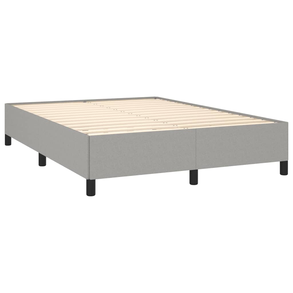 Cadre de lit sans matelas gris clair 140x190 cm tissu - XIOS