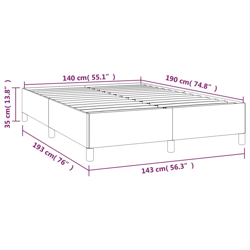 Cadre de lit sans matelas gris clair 140x190 cm tissu - XIOS