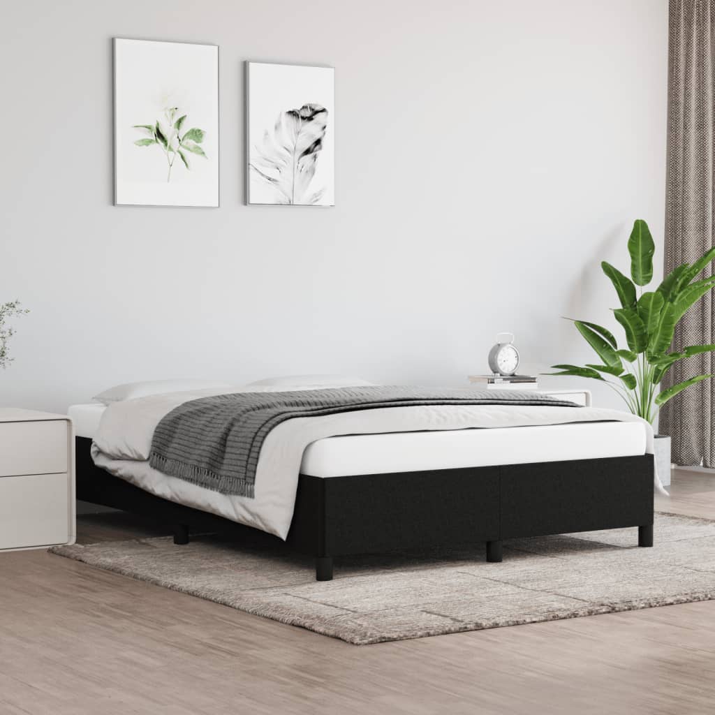 Cadre de lit sans matelas noir 140x190 cm tissu - XIOS