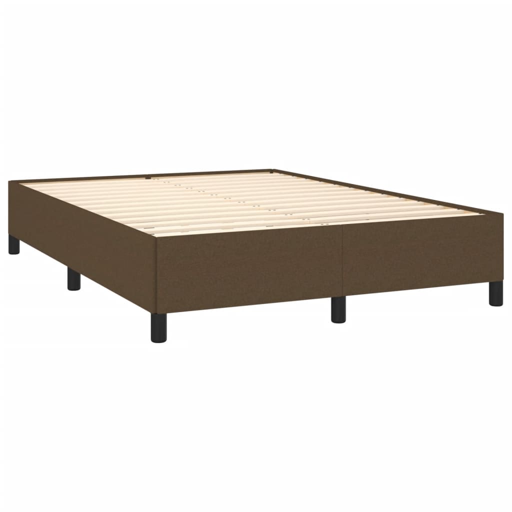Cadre de lit sans matelas marron foncé 140x190 cm tissu - XIOS
