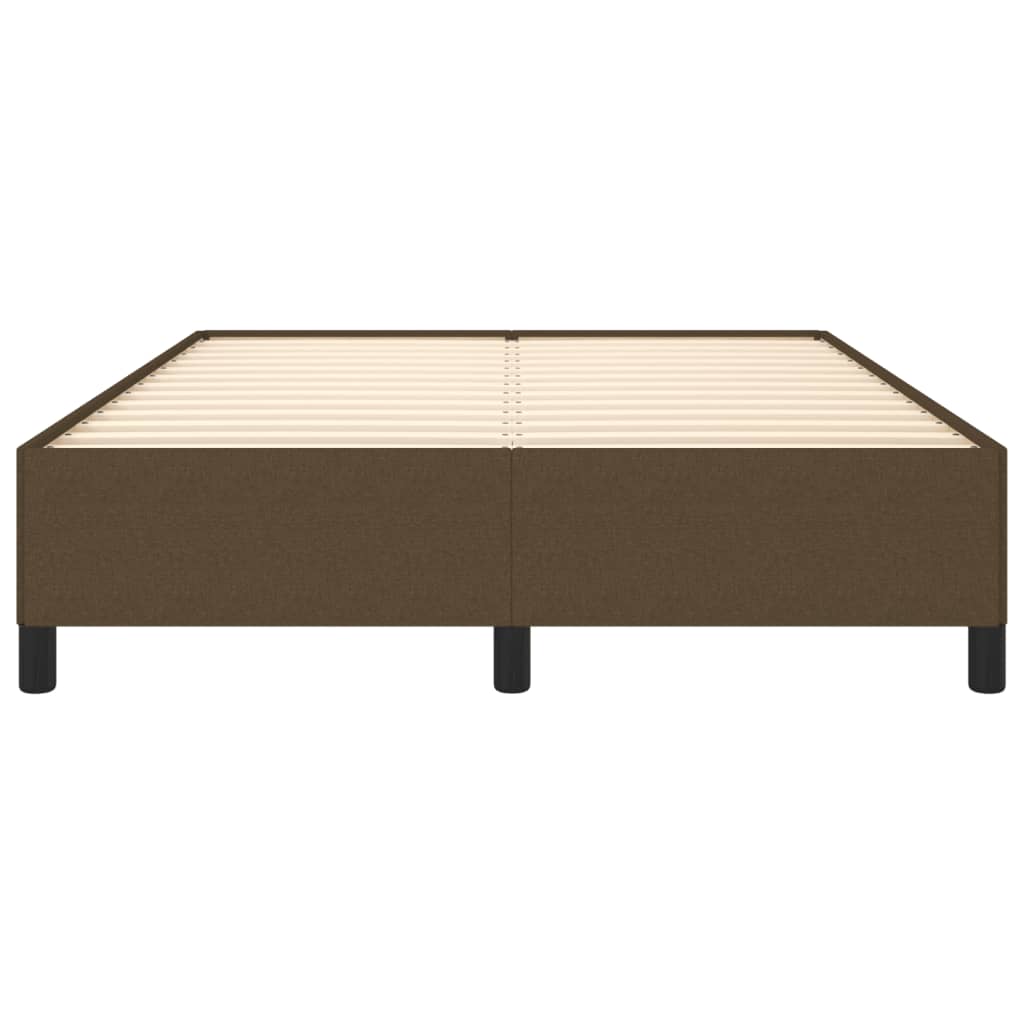 Cadre de lit sans matelas marron foncé 140x190 cm tissu - XIOS