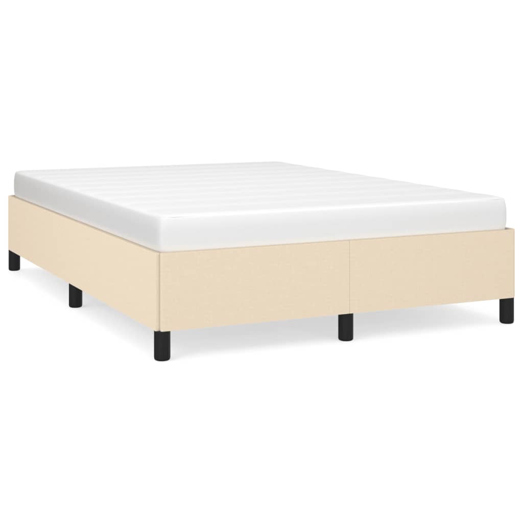 Cadre de lit sans matelas crème 140x190 cm tissu - XIOS