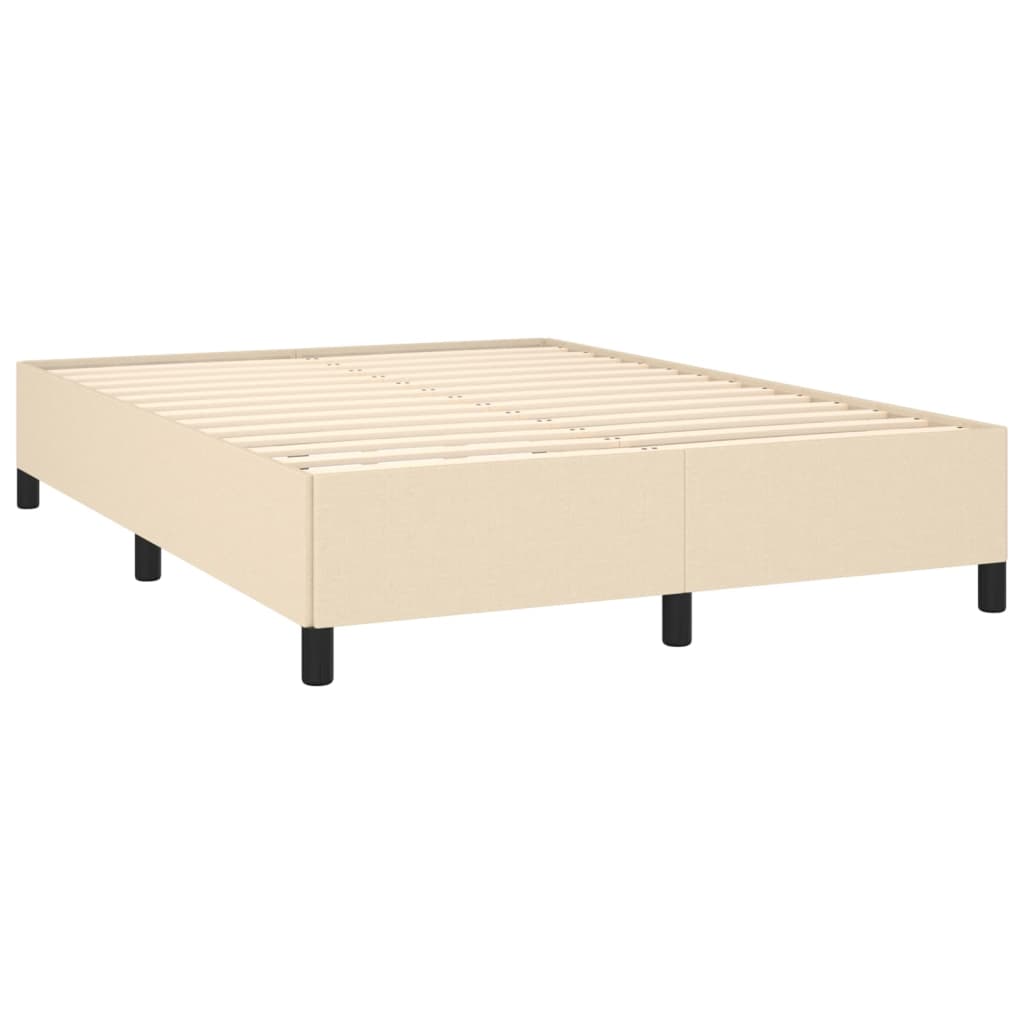 Cadre de lit sans matelas crème 140x190 cm tissu - XIOS