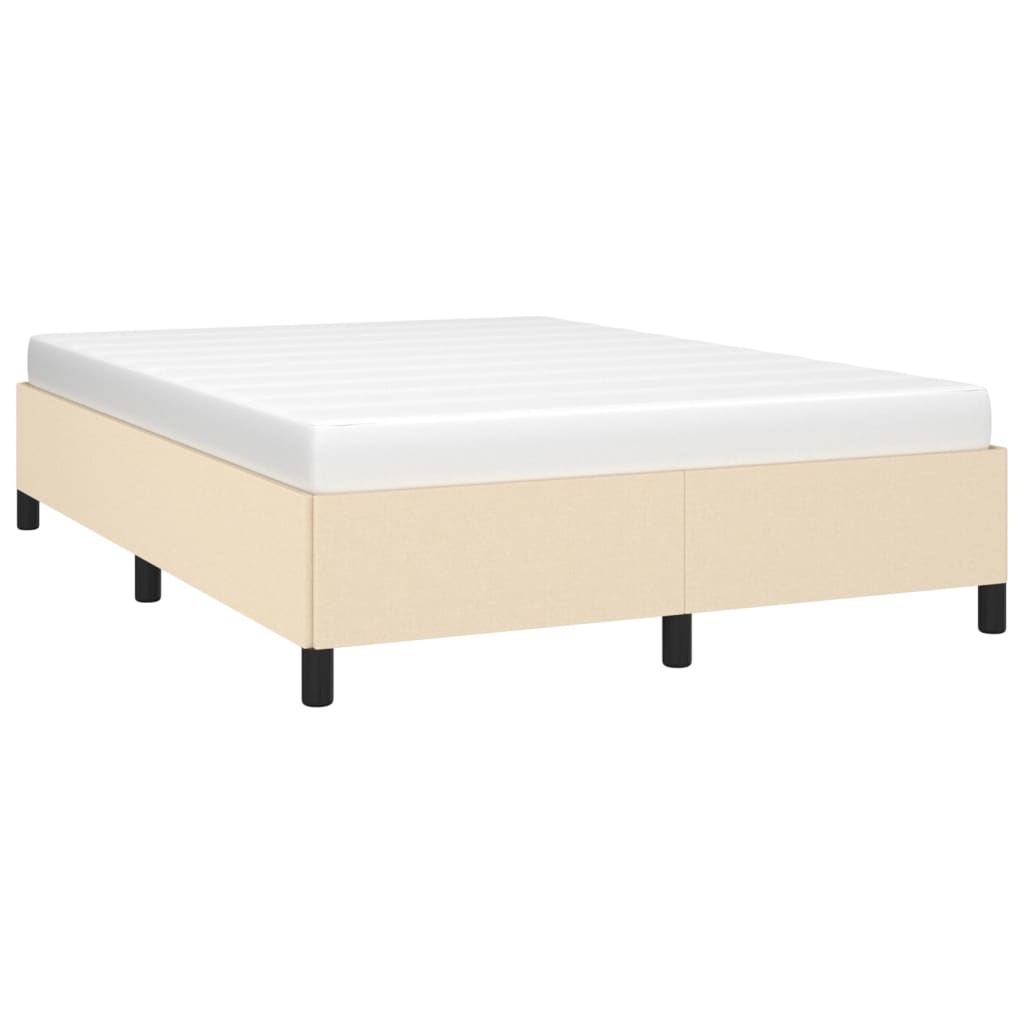 Cadre de lit sans matelas crème 140x190 cm tissu - XIOS