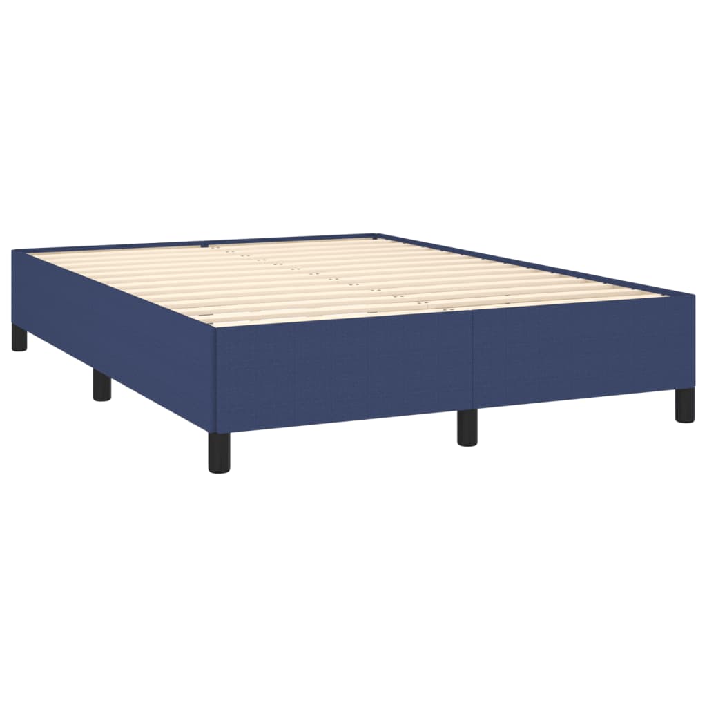 Cadre de lit sans matelas bleu 140x190 cm tissu - XIOS