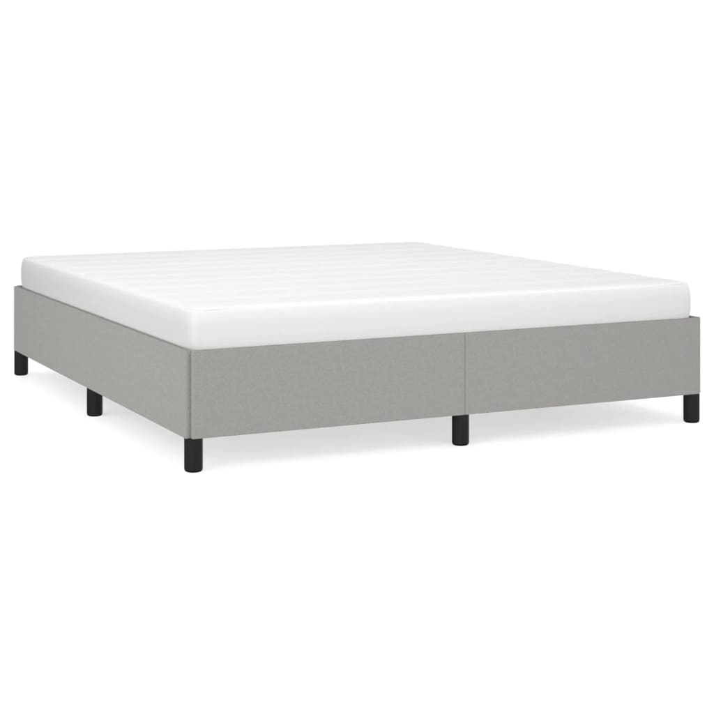 Cadre de lit sans matelas gris clair 160x200 cm tissu - XIOS
