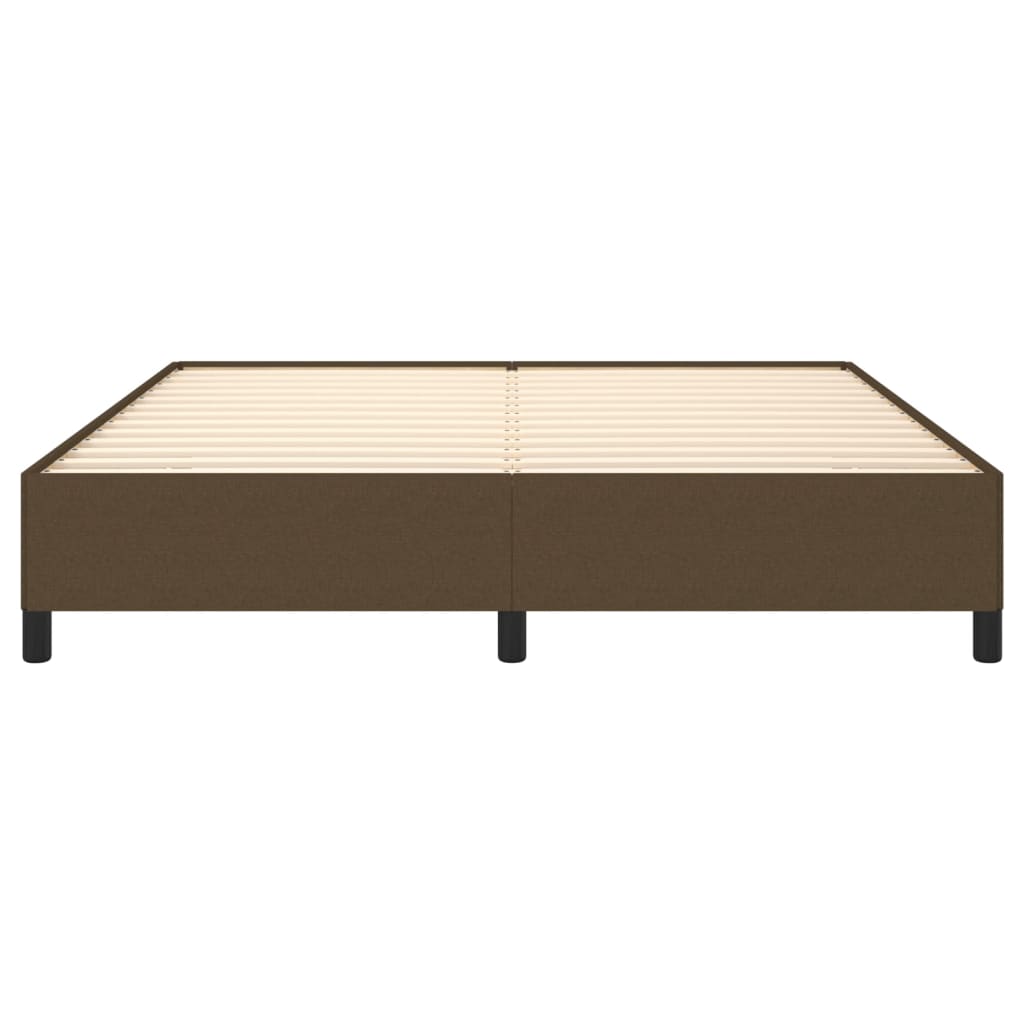 Cadre de lit sans matelas marron foncé 160x200 cm tissu - XIOS