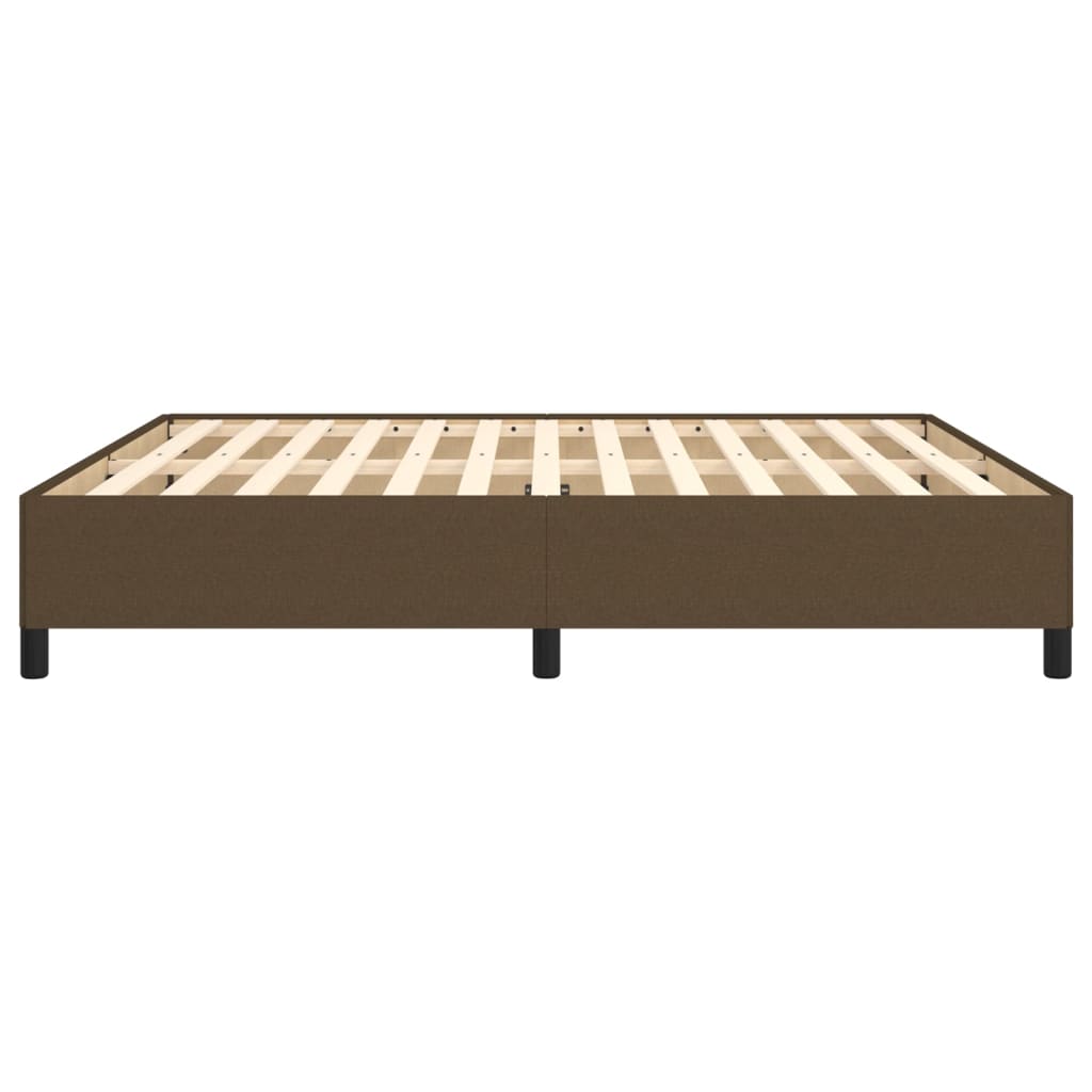 Cadre de lit sans matelas marron foncé 160x200 cm tissu - XIOS