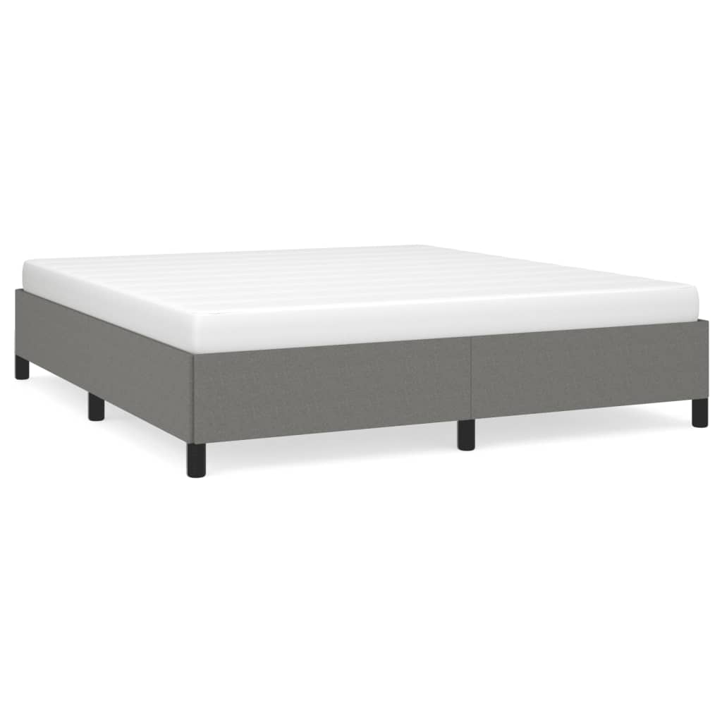 Cadre de lit sans matelas gris foncé 180x200 cm tissu - XIOS