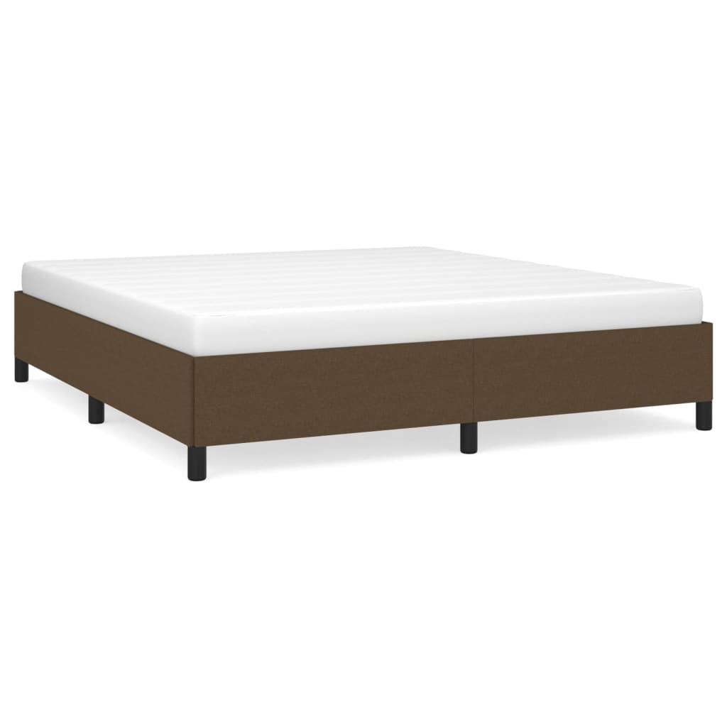 Cadre de lit sans matelas marron foncé 180x200 cm tissu - XIOS