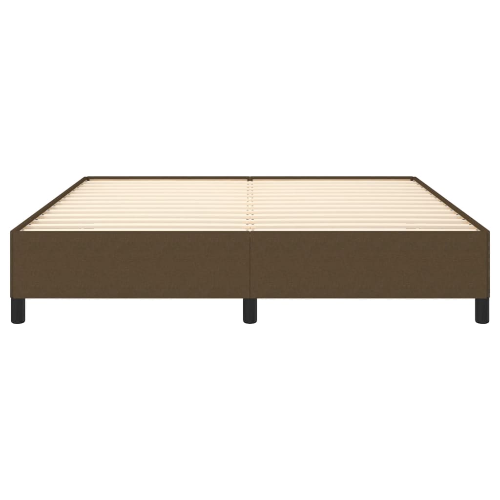 Cadre de lit sans matelas marron foncé 180x200 cm tissu - XIOS