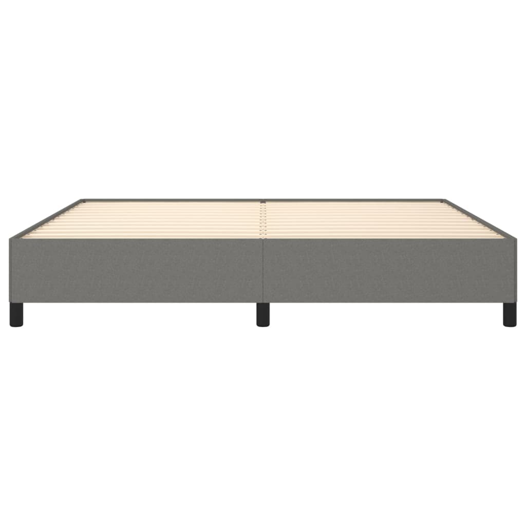 Cadre de lit sans matelas gris foncé 200x200 cm tissu - XIOS
