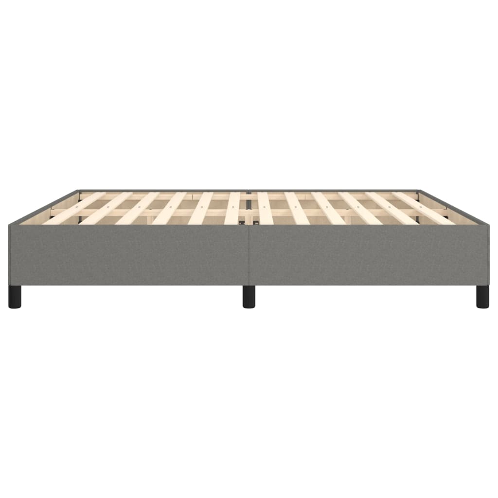 Cadre de lit sans matelas gris foncé 200x200 cm tissu - XIOS