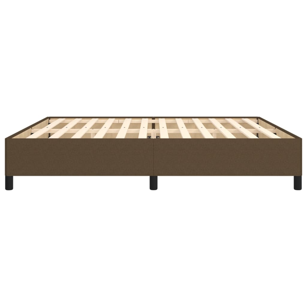 Cadre de lit sans matelas marron foncé 200x200 cm tissu - XIOS