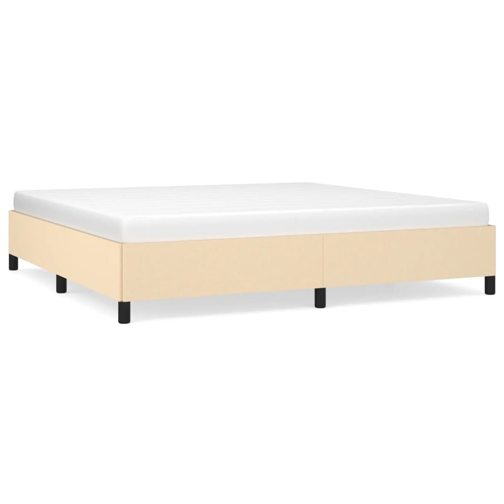 Cadre de lit sans matelas crème 200x200 cm tissu - XIOS