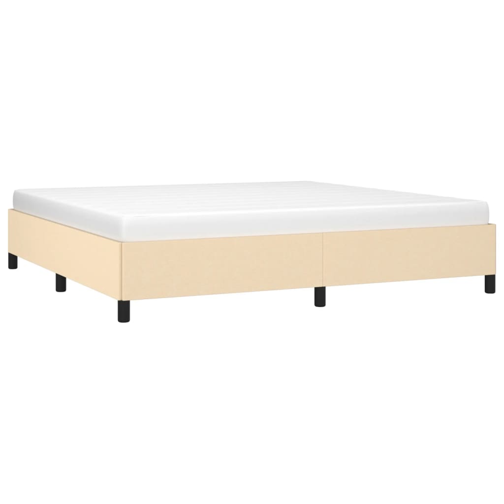 Cadre de lit sans matelas crème 200x200 cm tissu - XIOS