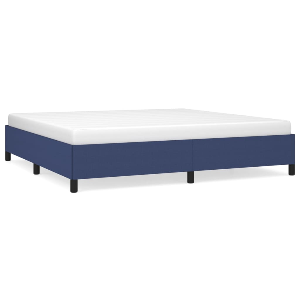 Cadre de lit sans matelas bleu 200x200 cm tissu - XIOS