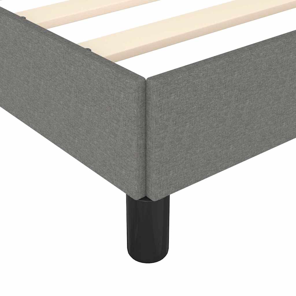 Cadre de lit sans matelas gris foncé 137x190 cm tissu - XIOS