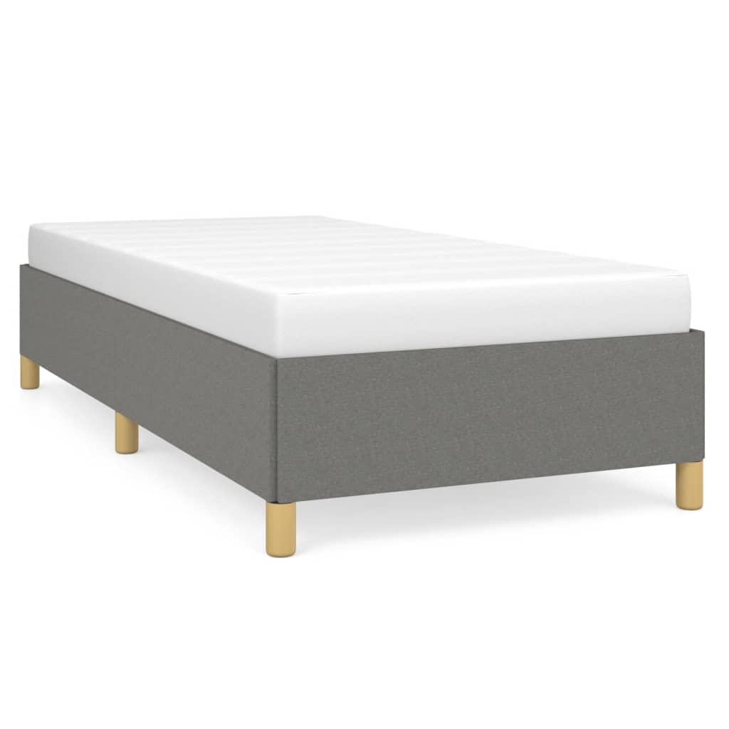 Cadre de lit sans matelas gris foncé 90x190 cm tissu - XIOS