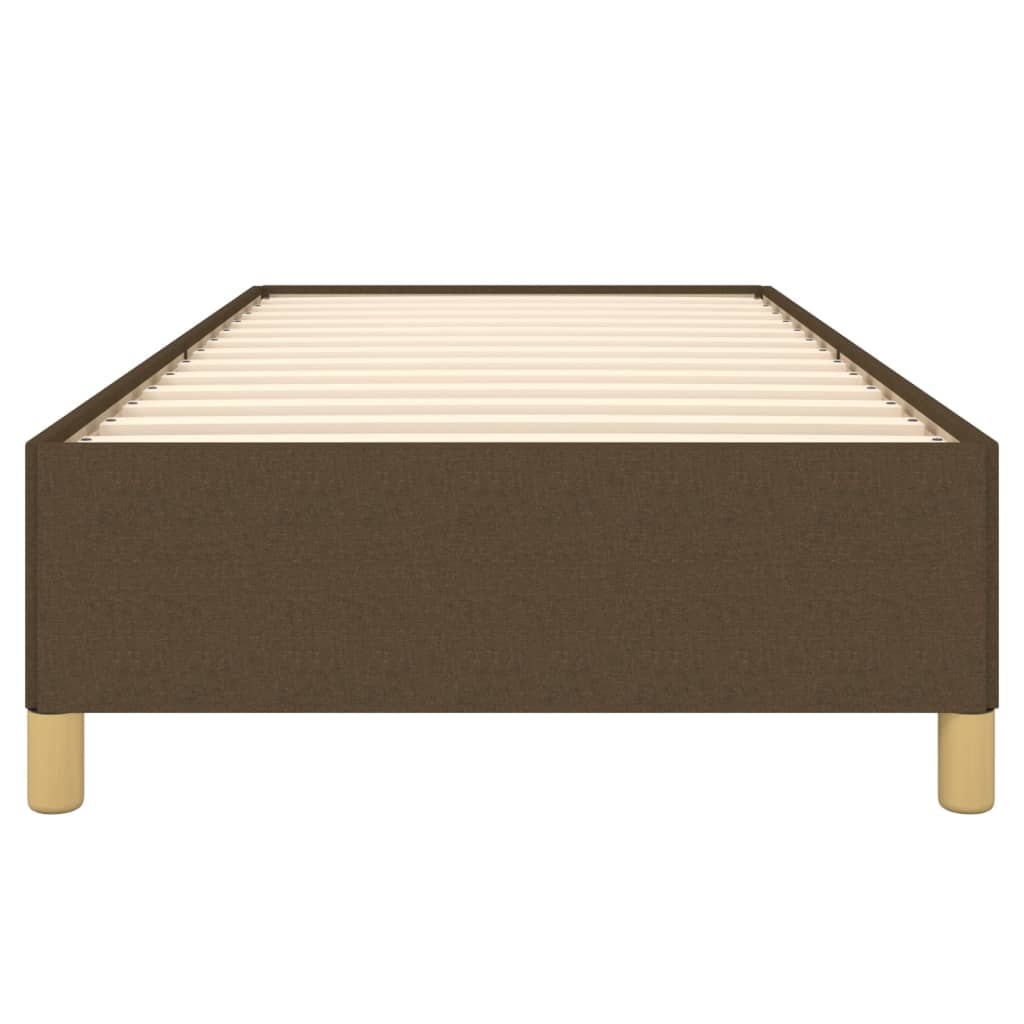 Cadre de lit sans matelas marron foncé 90x190 cm tissu - XIOS