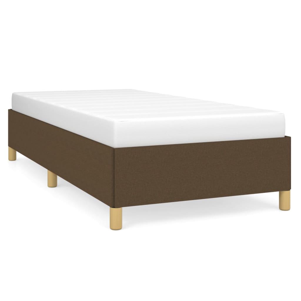 Cadre de lit sans matelas marron foncé 90x200 cm tissu - XIOS