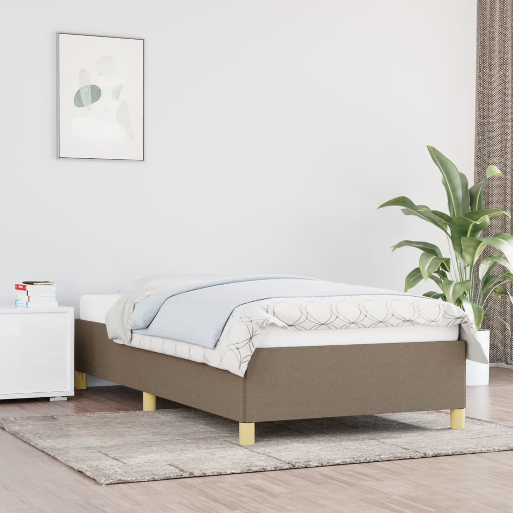 Cadre de lit sans matelas taupe 90x200 cm tissu - XIOS