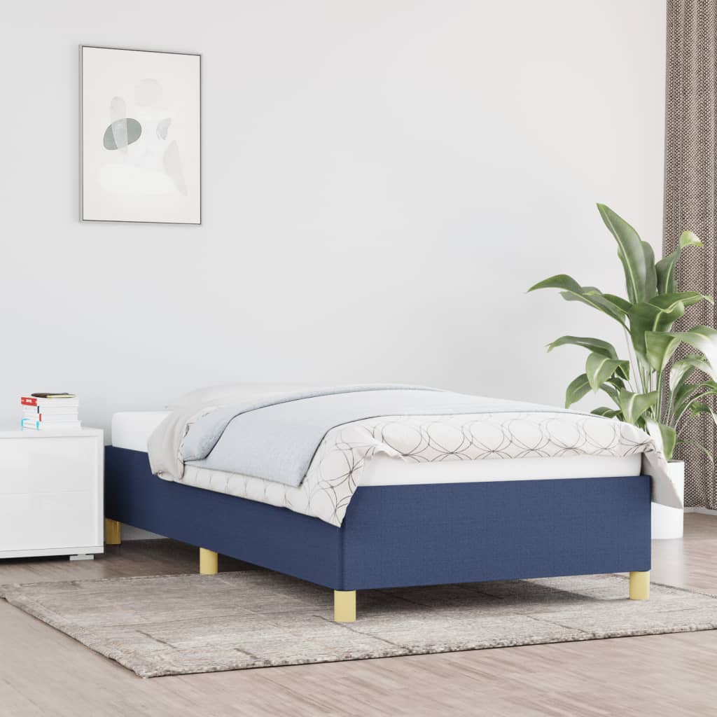 Cadre de lit sans matelas bleu 100x200 cm tissu - XIOS