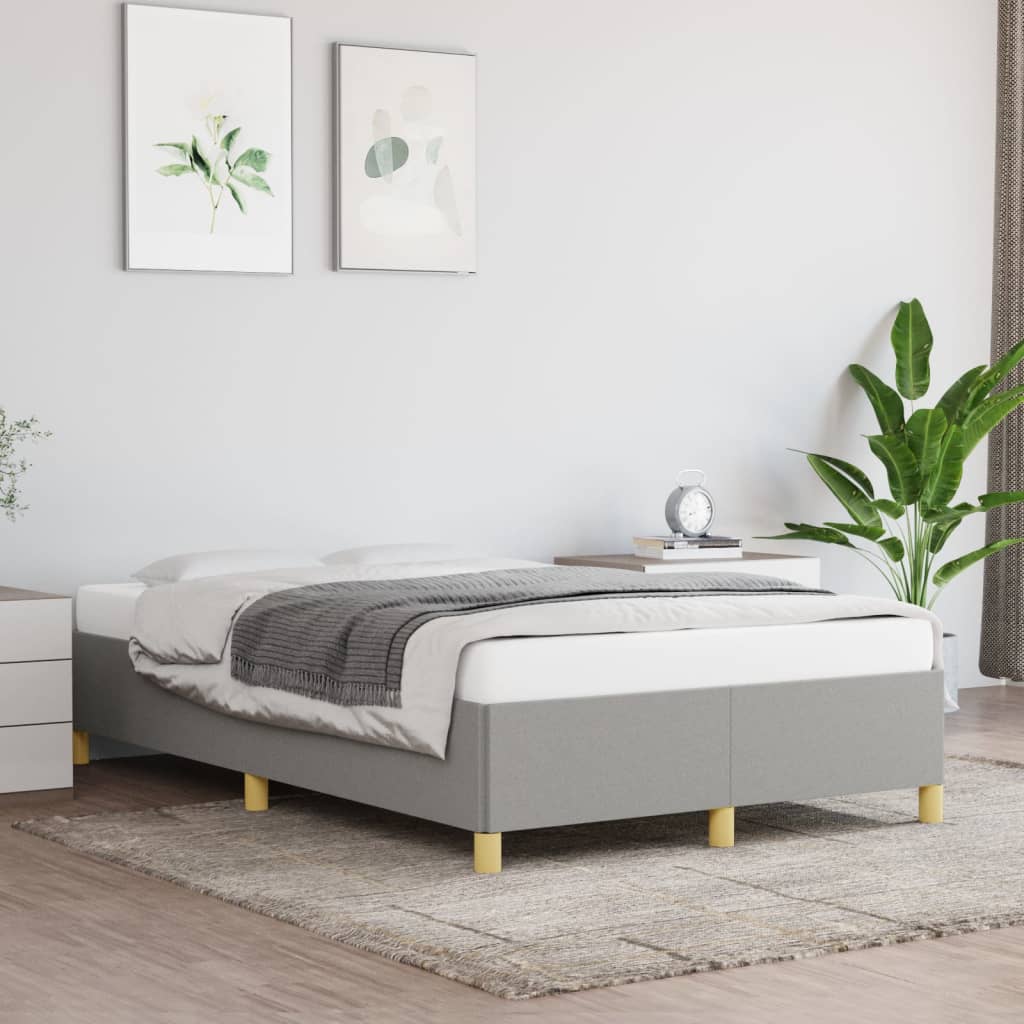 Cadre de lit sans matelas gris clair 120x200 cm tissu - XIOS