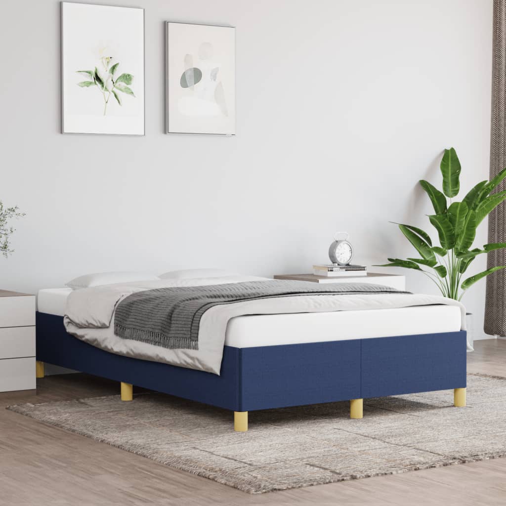 Cadre de lit sans matelas bleu 120x200 cm tissu - XIOS