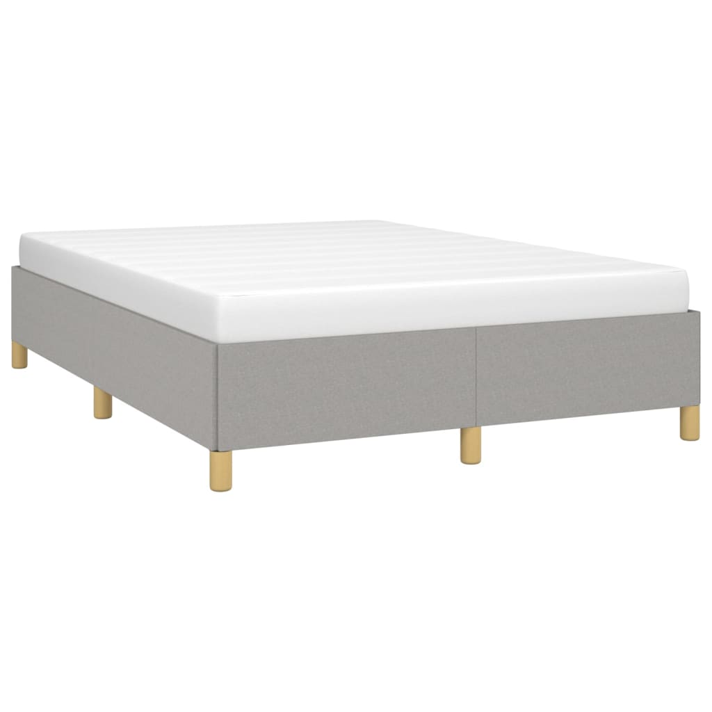 Cadre de lit sans matelas gris clair 140x190 cm tissu - XIOS