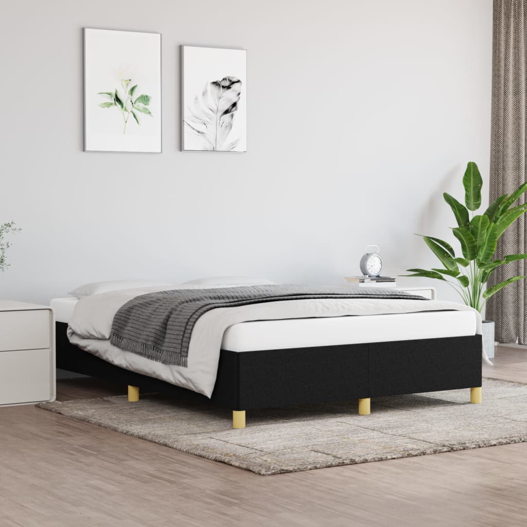 Cadre de lit sans matelas noir 140x190 cm tissu - XIOS