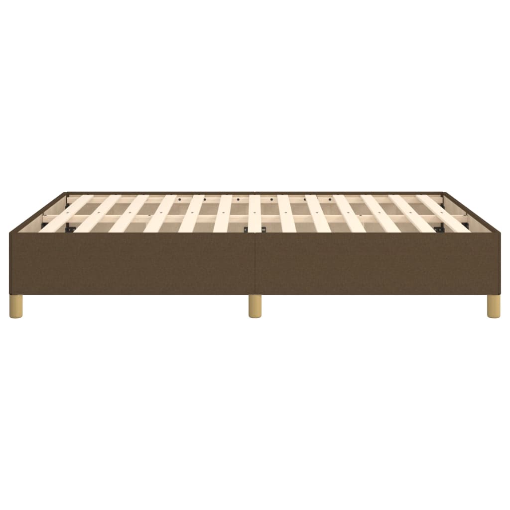 Cadre de lit sans matelas marron foncé 140x190 cm tissu - XIOS