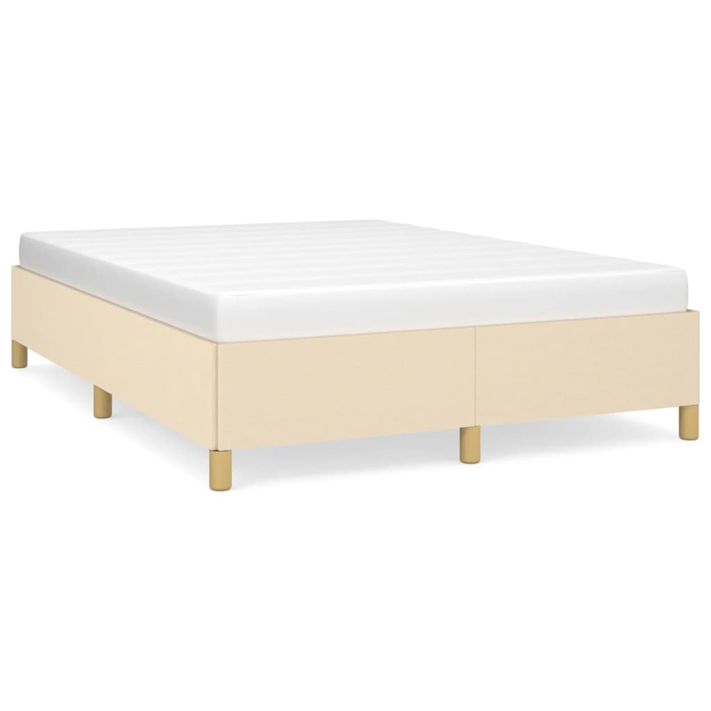 Cadre de lit sans matelas crème 140x190 cm tissu - XIOS