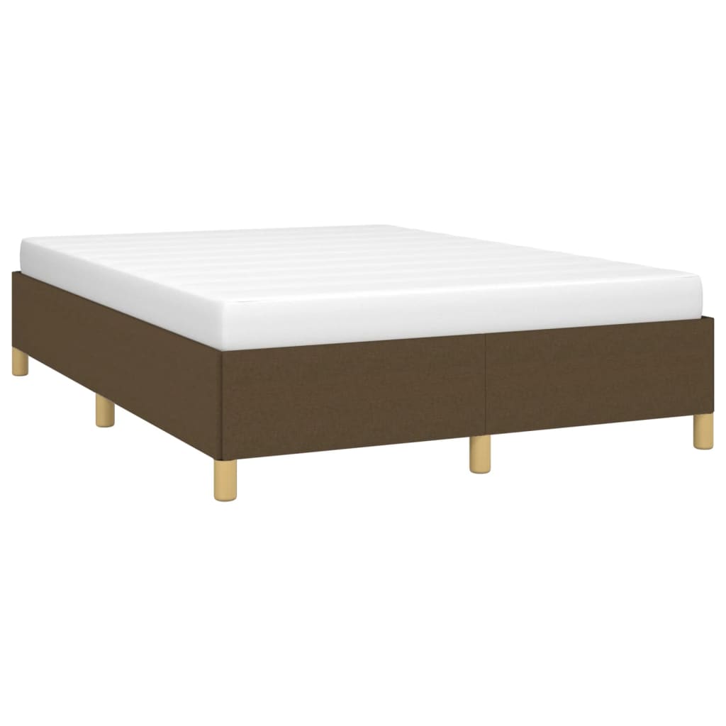 Cadre de lit sans matelas marron foncé 140x200 cm tissu - XIOS