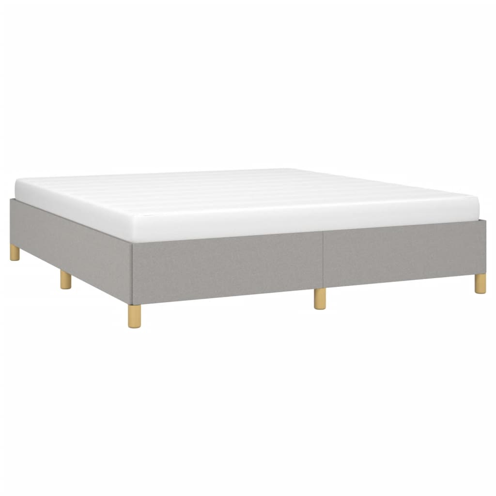Cadre de lit sans matelas gris clair 160x200 cm tissu - XIOS
