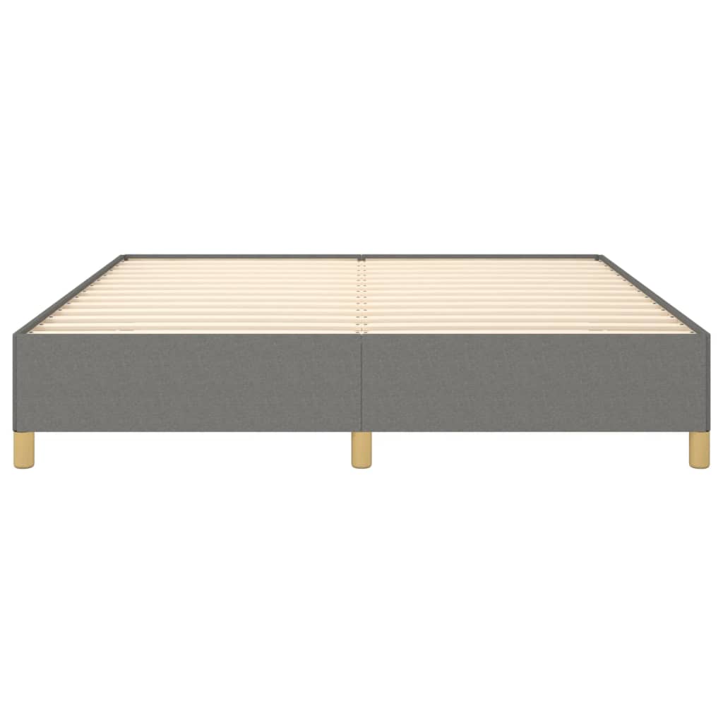 Cadre de lit sans matelas gris foncé 160x200 cm tissu - XIOS