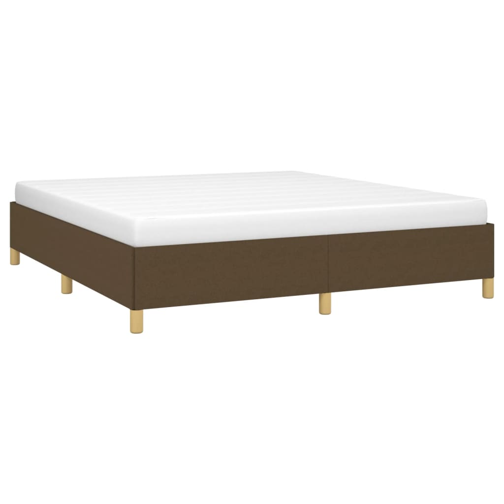 Cadre de lit sans matelas marron foncé 160x200 cm tissu - XIOS