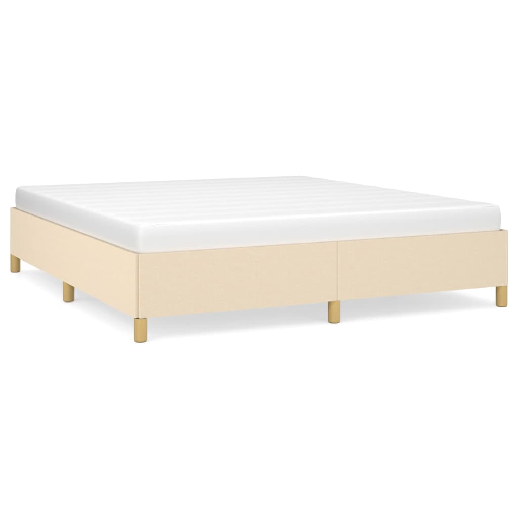 Cadre de lit sans matelas crème 160x200 cm tissu - XIOS