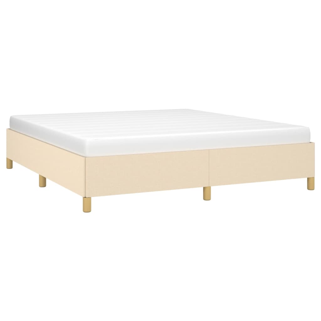 Cadre de lit sans matelas crème 160x200 cm tissu - XIOS