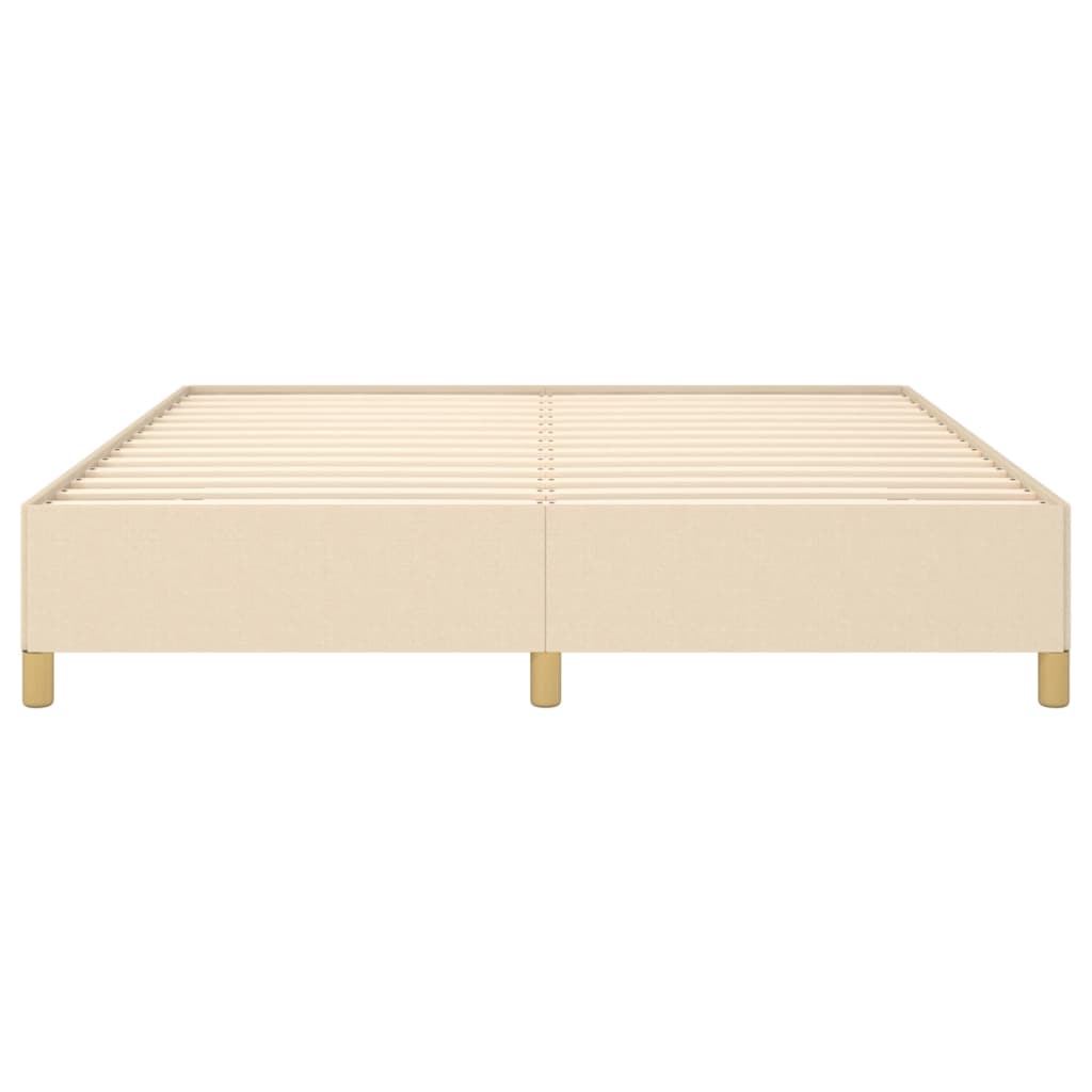 Cadre de lit sans matelas crème 160x200 cm tissu - XIOS