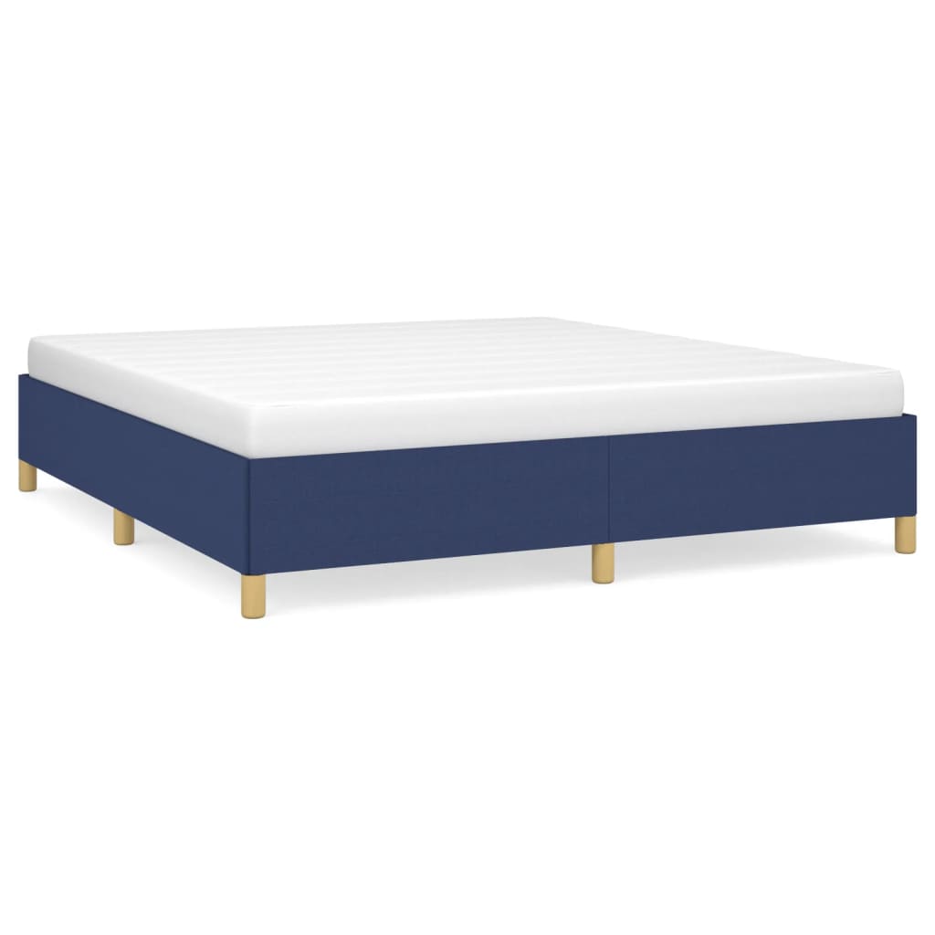 Cadre de lit sans matelas bleu 160x200 cm tissu - XIOS