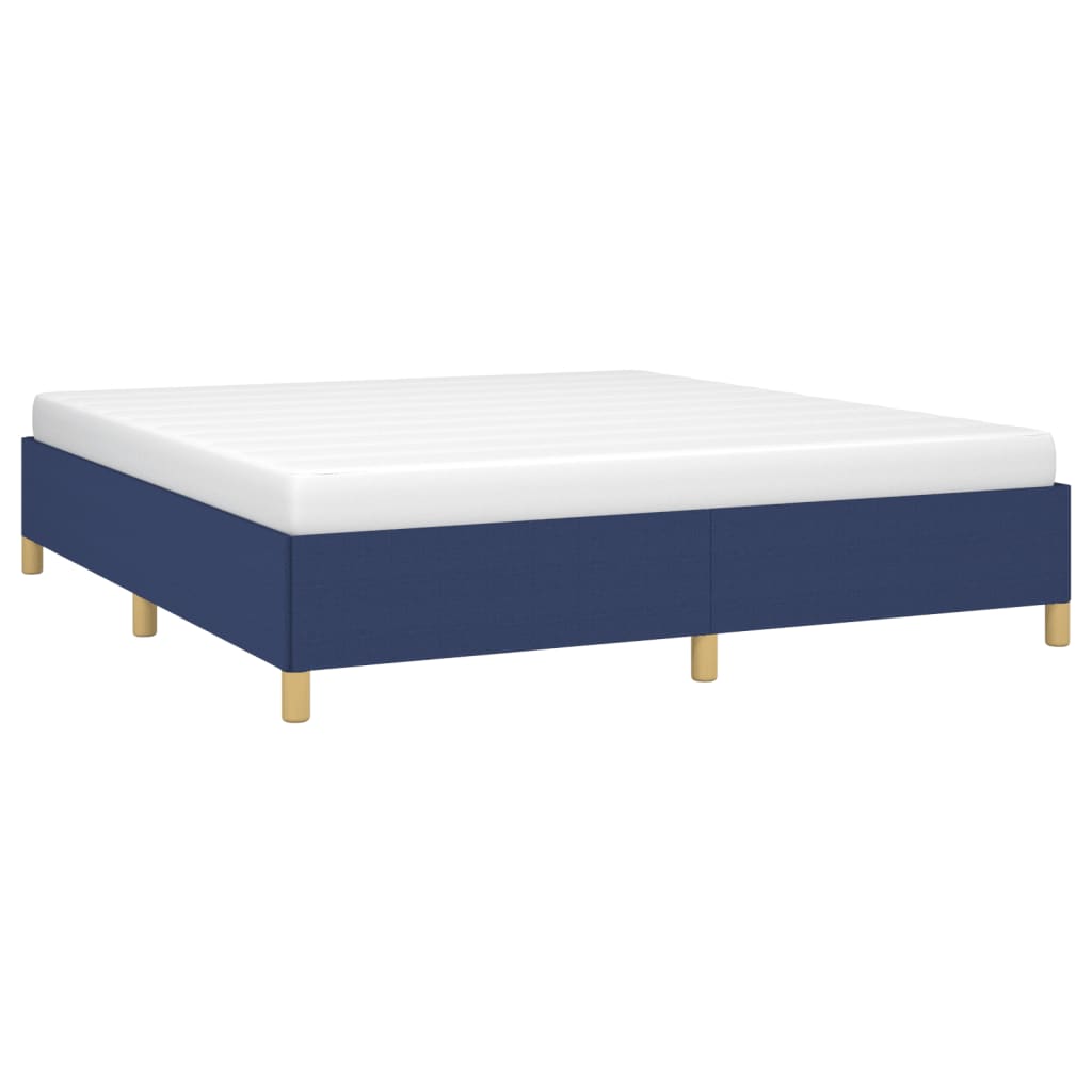 Cadre de lit sans matelas bleu 160x200 cm tissu - XIOS