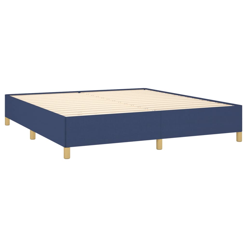 Cadre de lit sans matelas bleu 160x200 cm tissu - XIOS
