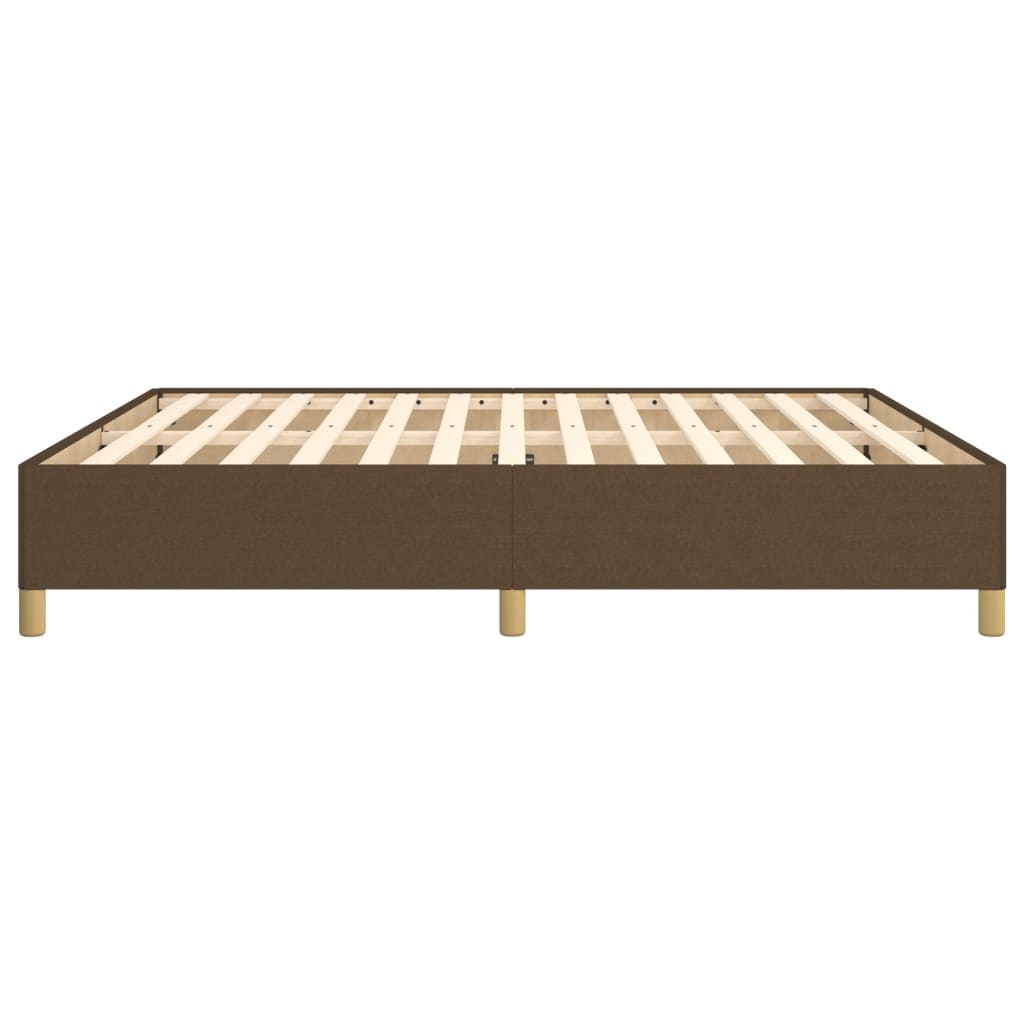 Cadre de lit sans matelas marron foncé 180x200 cm tissu - XIOS