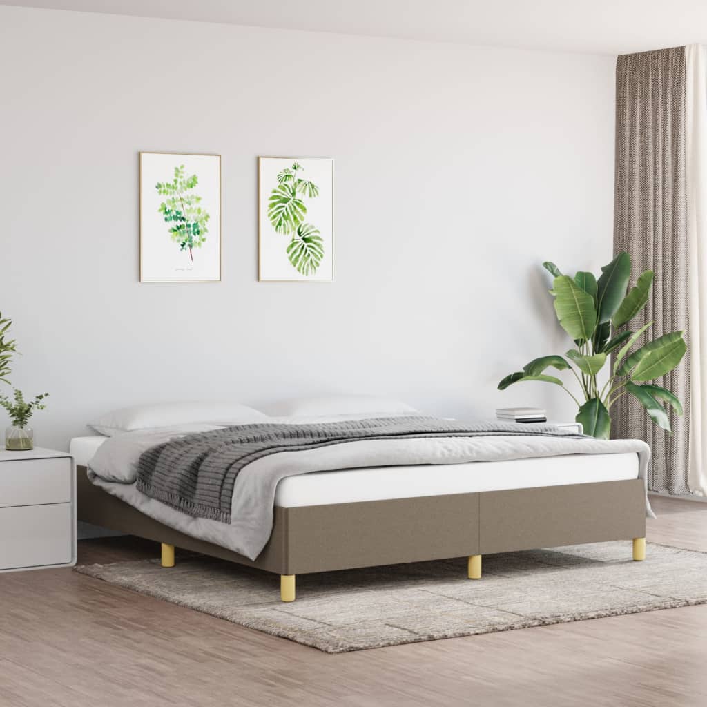 Cadre de lit sans matelas taupe 180x200 cm tissu - XIOS